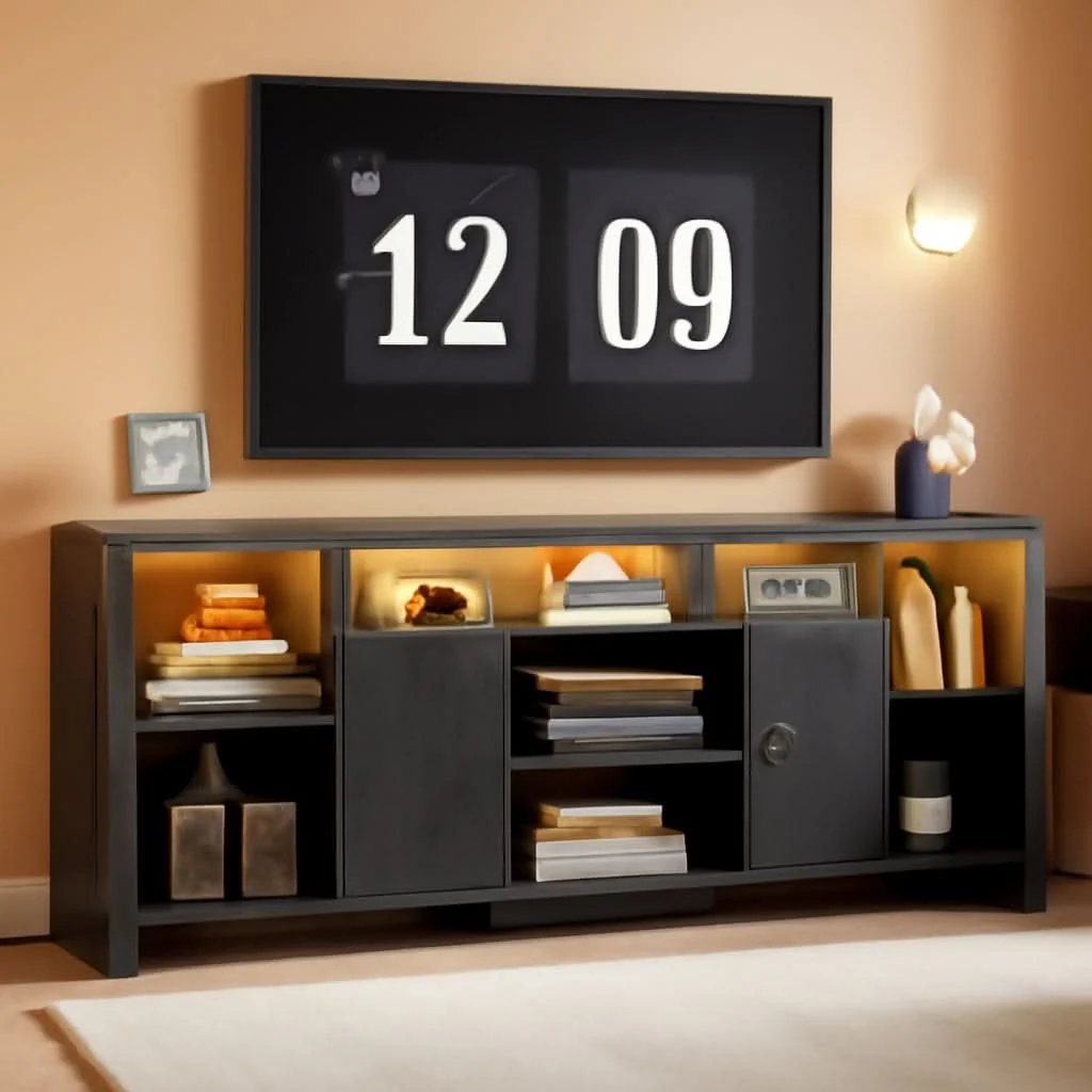 High-Grade Eighty Inch TV Stand With Integrated LED Entertainment Fine