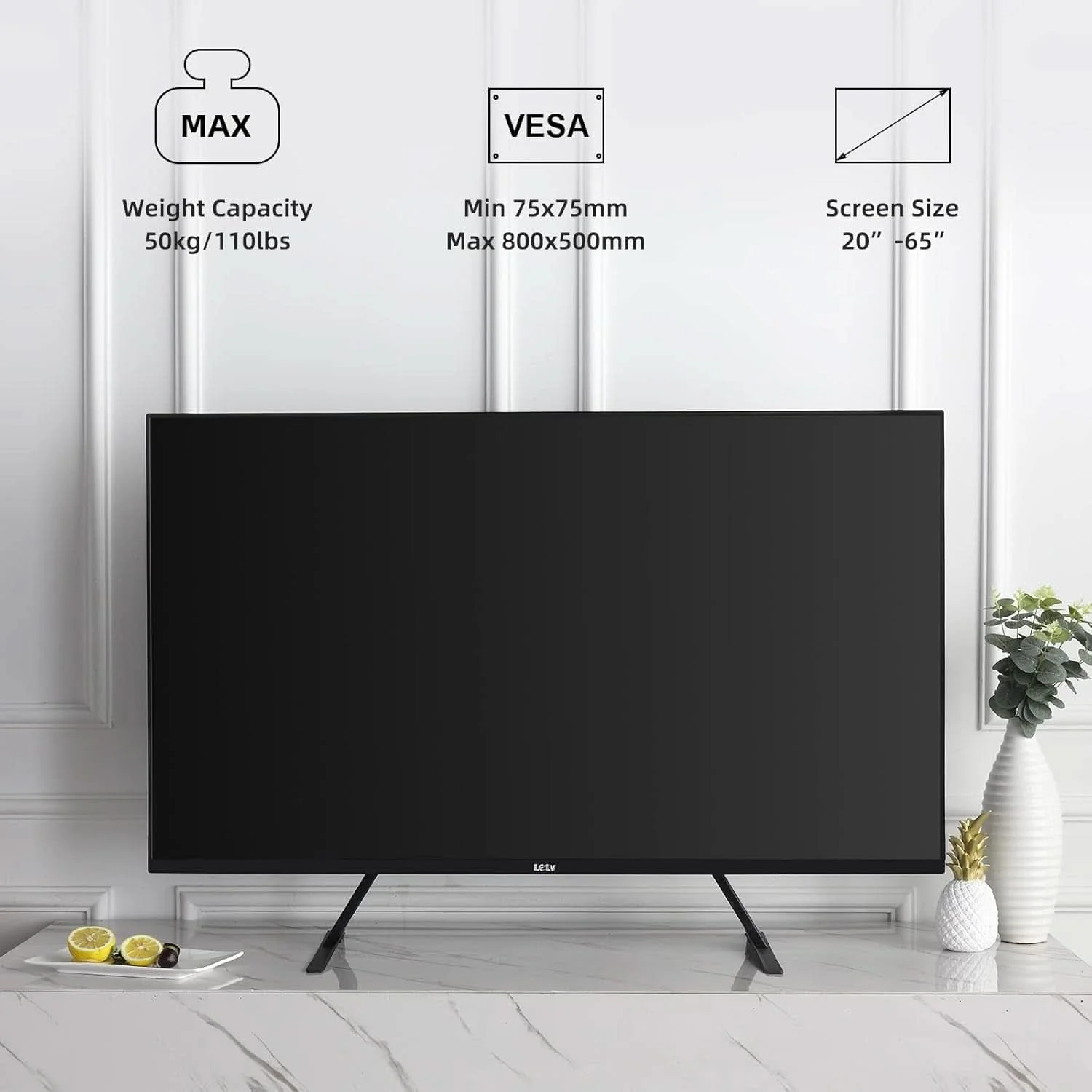 Convenient Sturdy Industrial Grade Adjustable TV Stand 20 Inches Solid