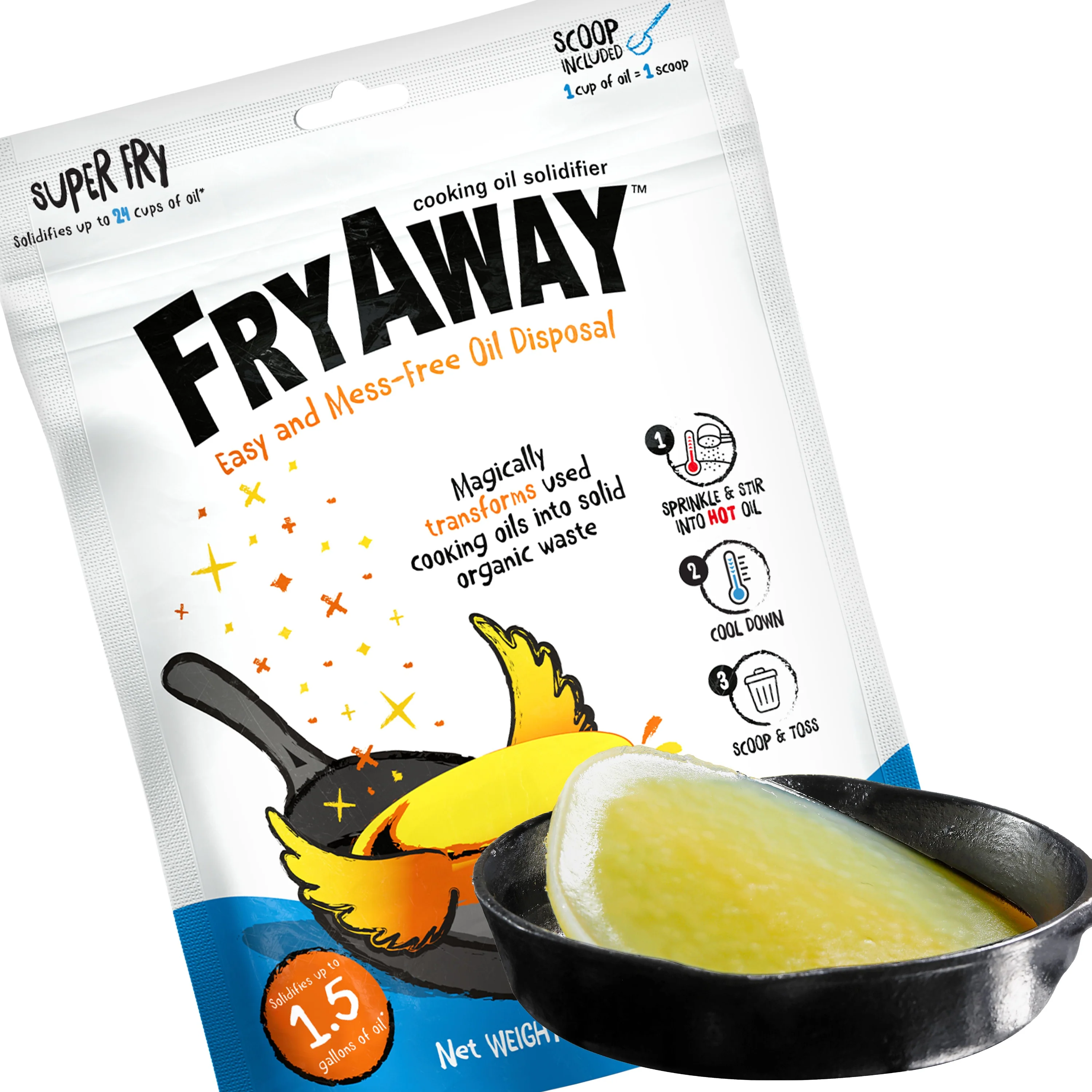 Outstanding FryAway Super Fry Used Cooking Oil Solidifier Powder Innovative