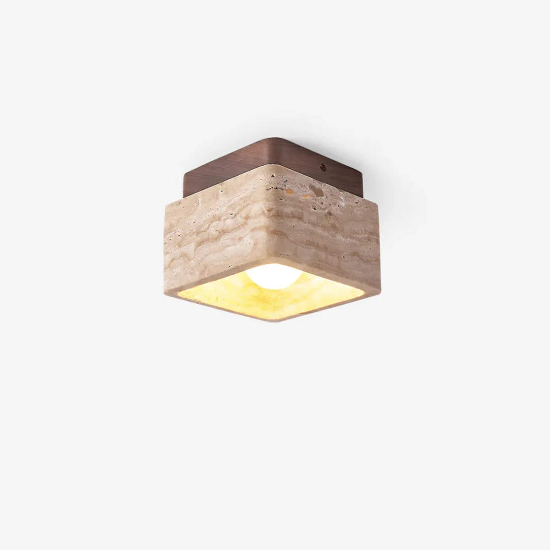 Fine Square Cave Stone Ceiling Lamp Lightweight