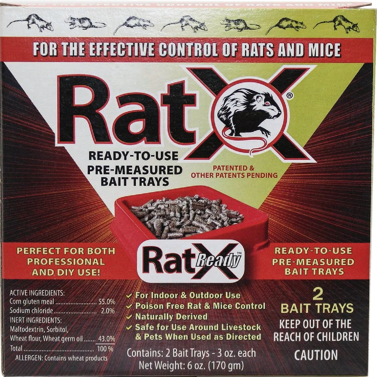Relaxed RatX Non-Toxic Ready-to-Use Bait Trays for Mice and Rats 2-Pack Crafted