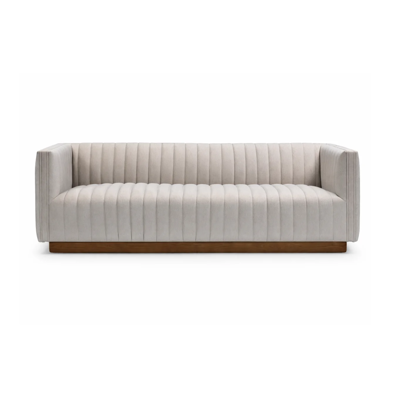 Outstanding Fest Premium Velvet Sofa w Wooden Bas - Mocha Mist