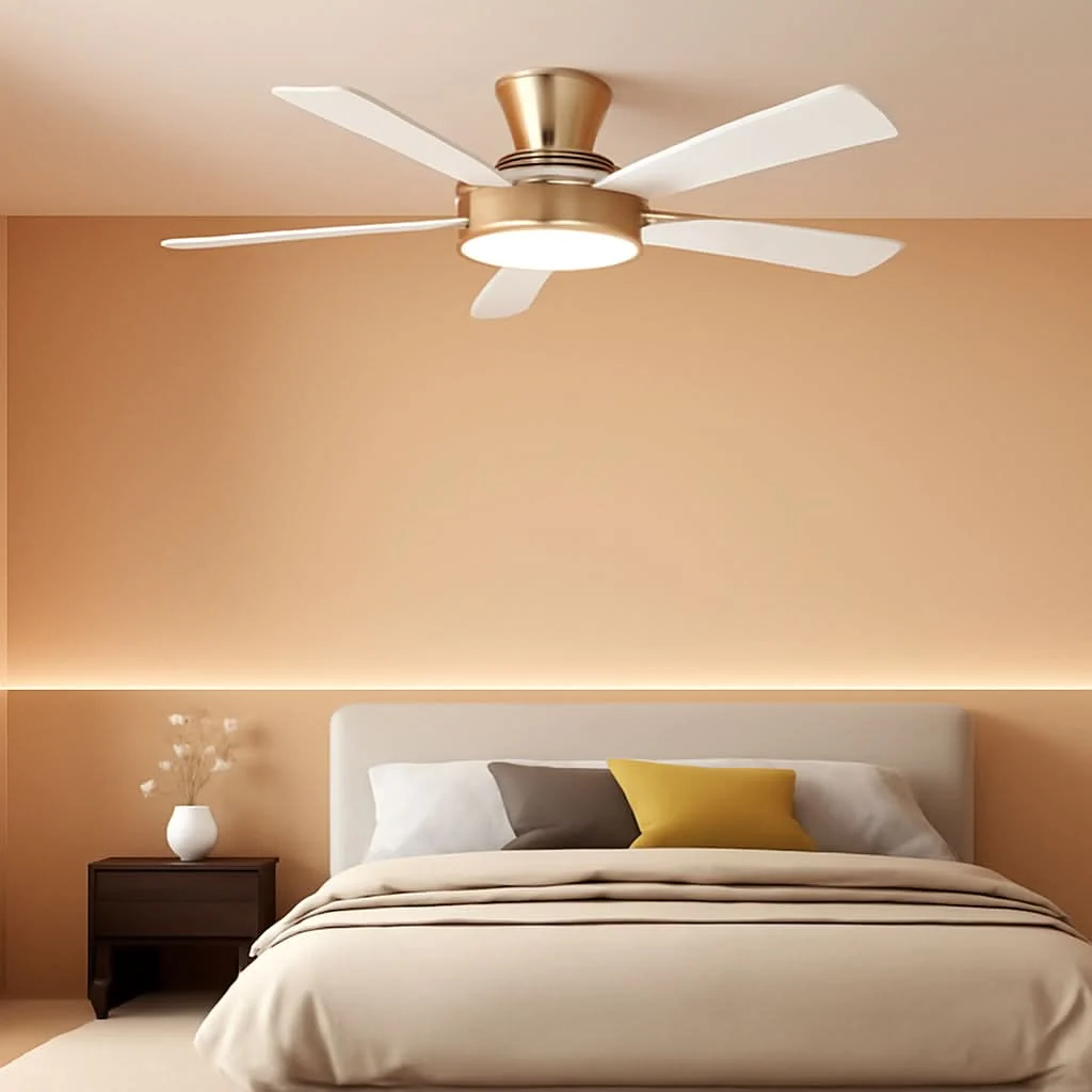 Specialty 52 Inch Ceiling Fan With Remote Dimmable Lights White Gold Safe