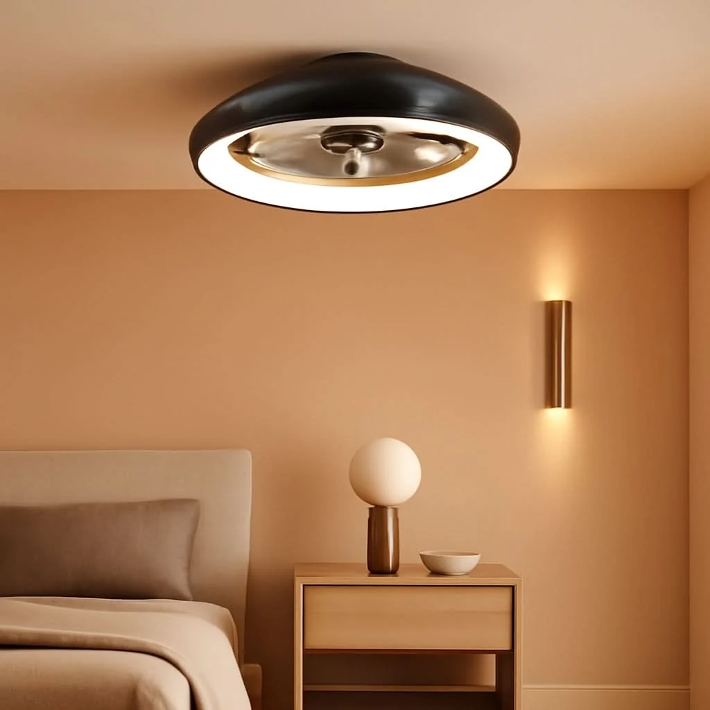 Comfortable 20 Inch Black Flush Mount Ceiling Fan With Dimmable Lights Casual
