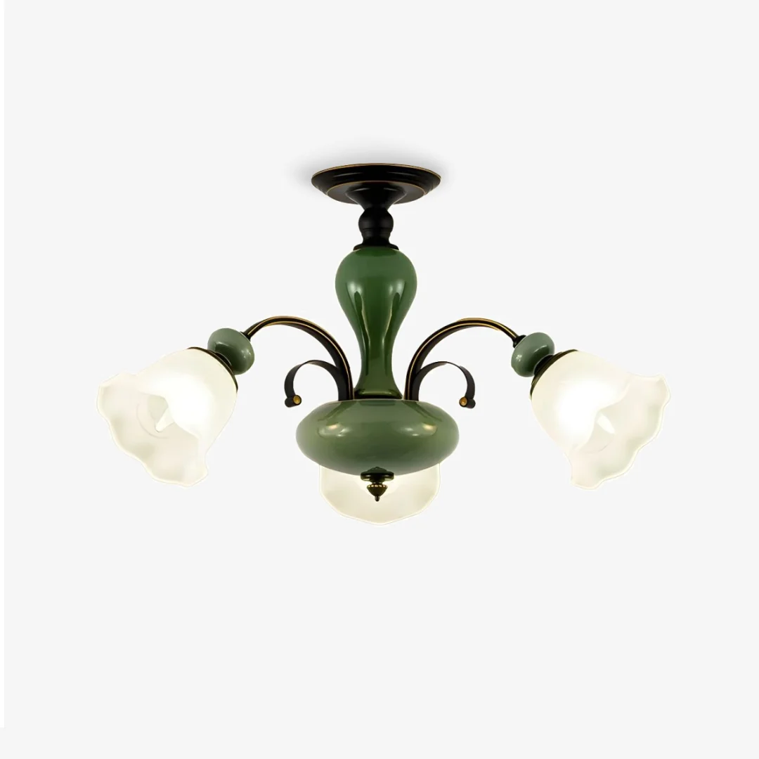 Flexible Zhuo'lu Ceramic Flower Ceiling Lamp Powerful
