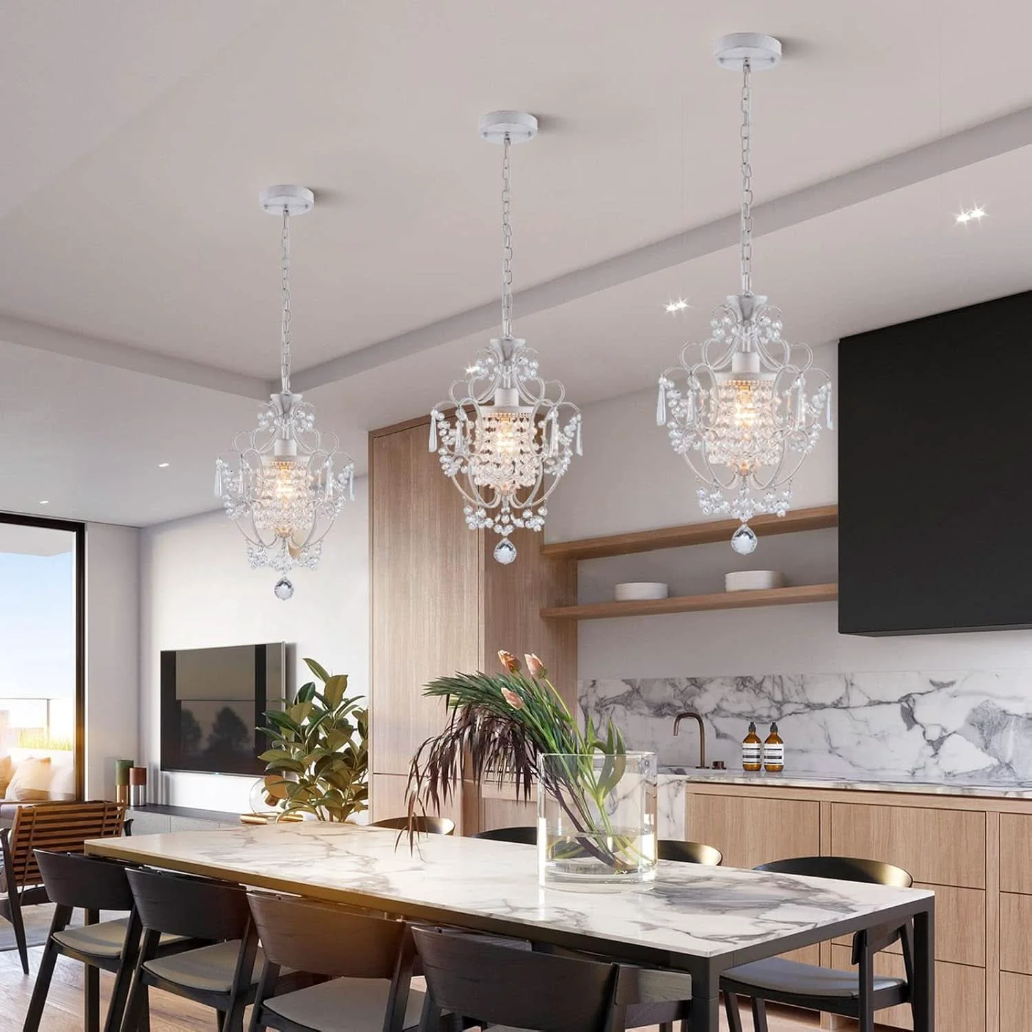 Professional White Mini Crystal Chandelier Ceiling Light 1 Light Fixture Genuine