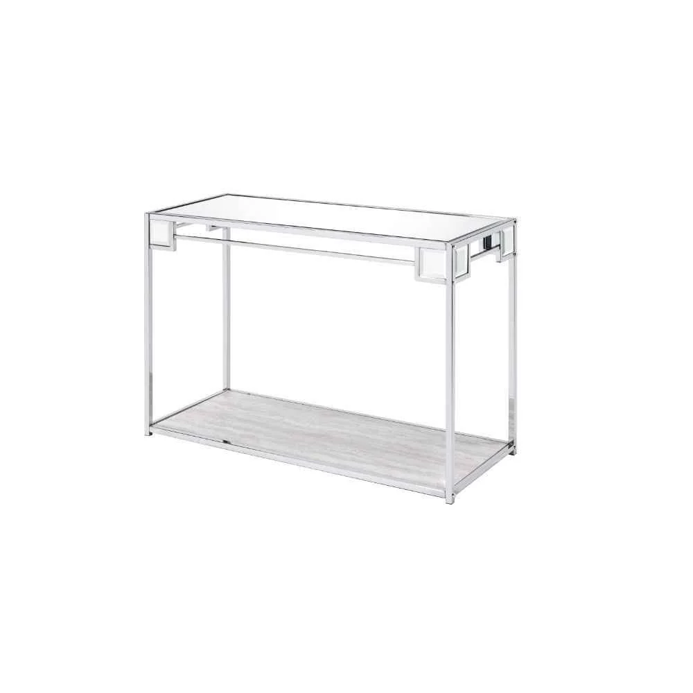 Elegant Asbury - Console Table - Mirrored Chrome Expertly Made