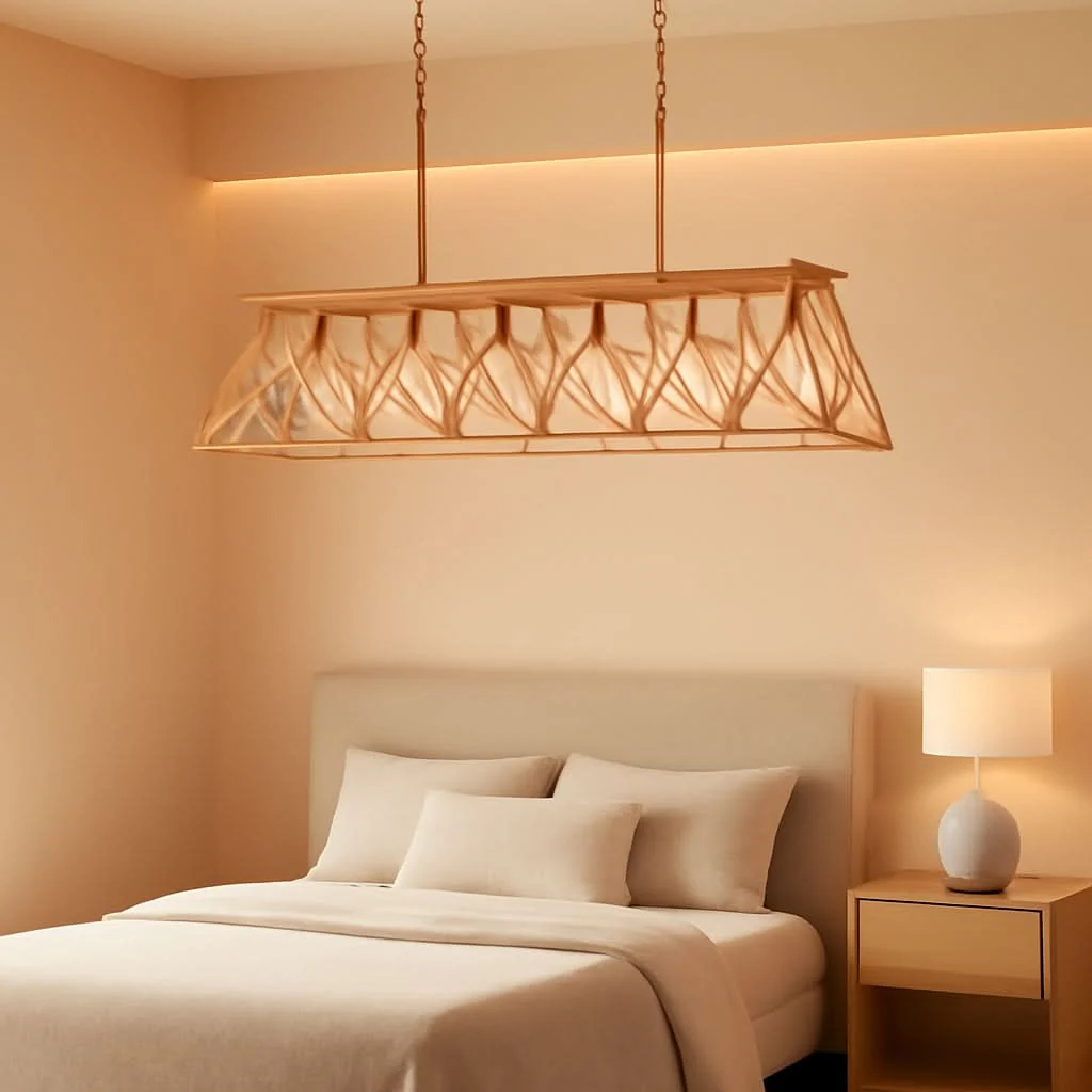 Functional Gold 5 Light Farmhouse Chandelier Linear Ceiling Light Soft