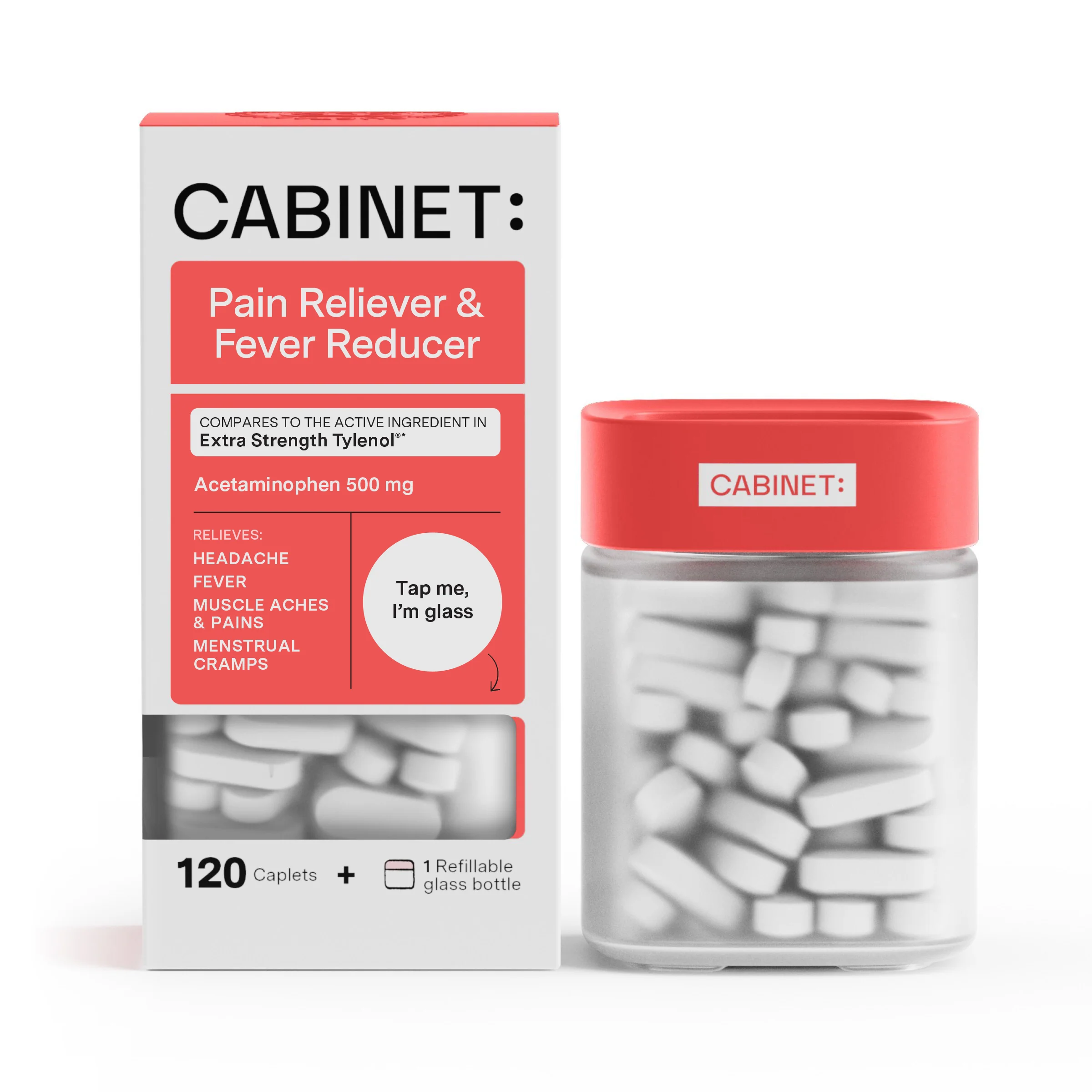 Specialty Cabinet Health Pain Reliever Fever Reducer - Acetaminophen Tablets USP 500 mg Expertly Made