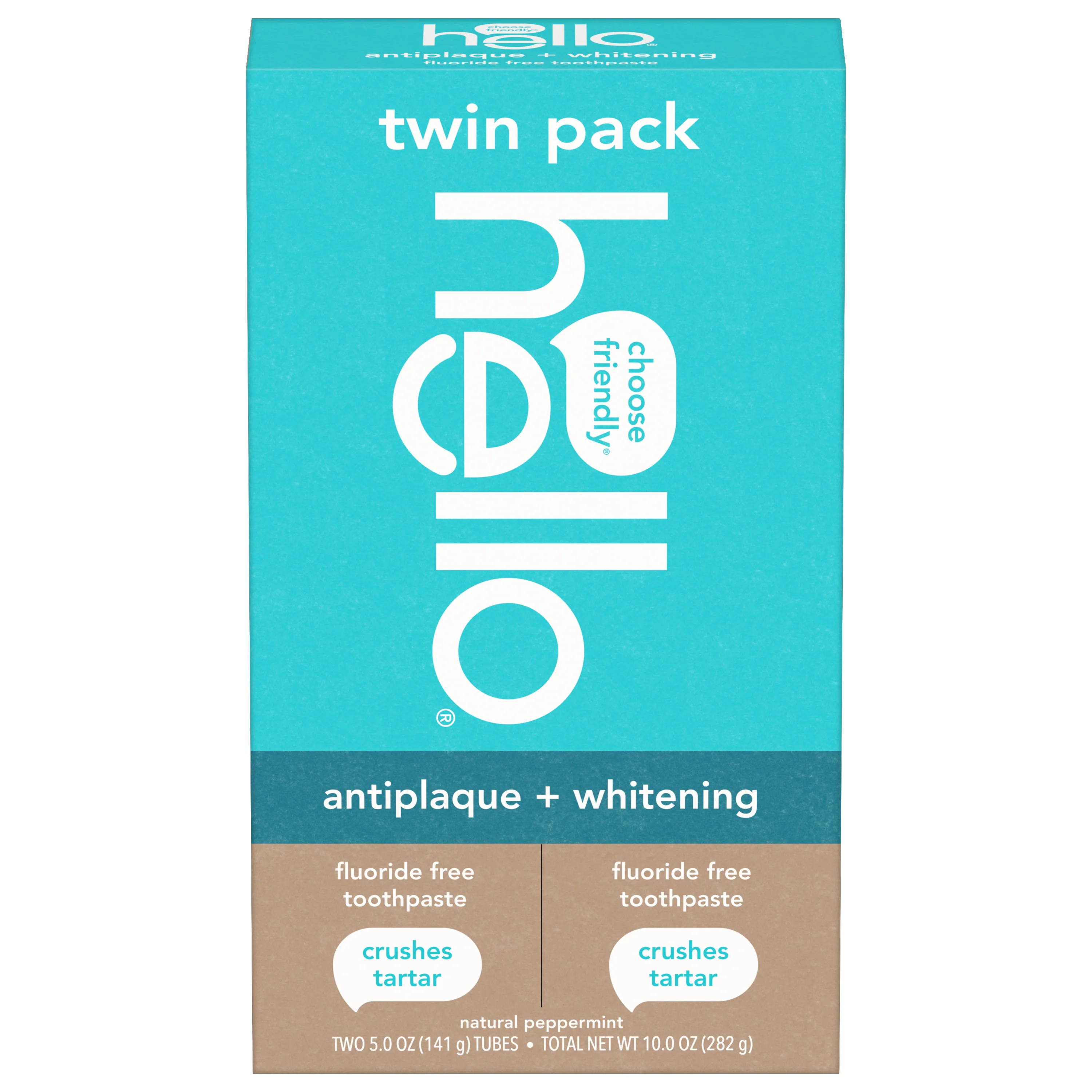 Minimalist hello Antiplaque Whitening Fluoride Toothpaste Twin Pack Original Design
