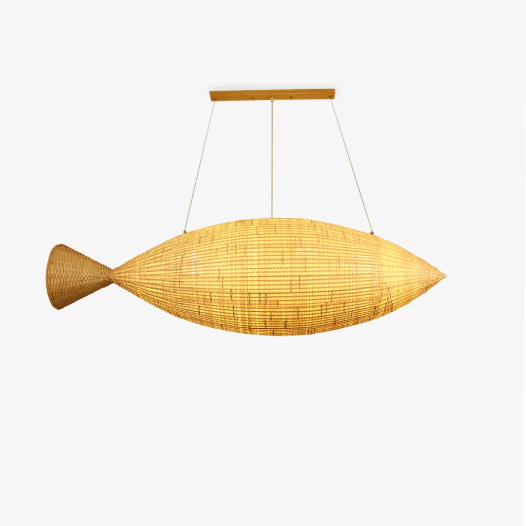 Expertly Made Fish-Shaped Hand-Woven Pendant Lamp Trendy