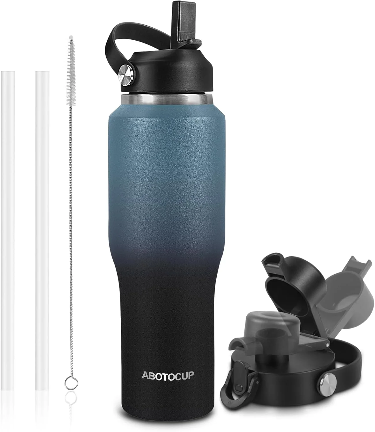 Superior 32oz Insulated Water Bottle Keep Cold 24h Hot 12h Double Wall Vacuum Insulated Water Bottles with Straw Spout Lid Official