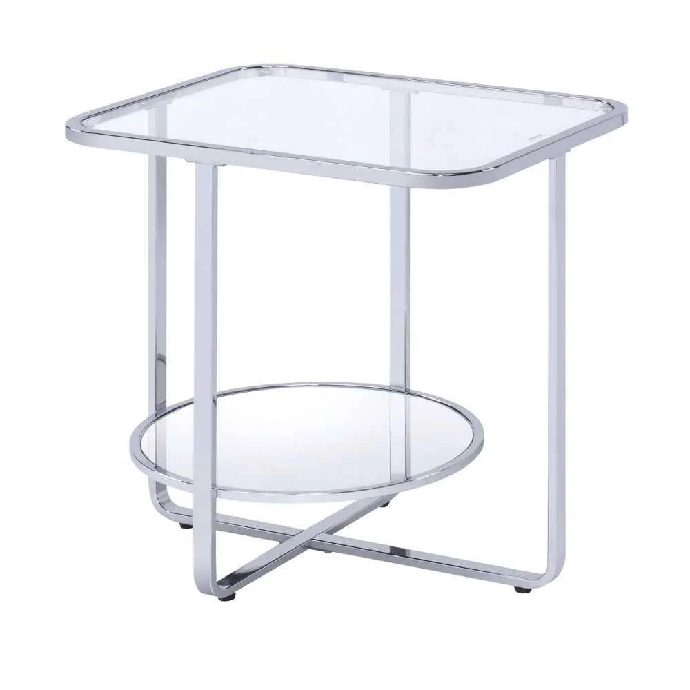 Effective Hollo - End Table - Glass Chrome Outstanding