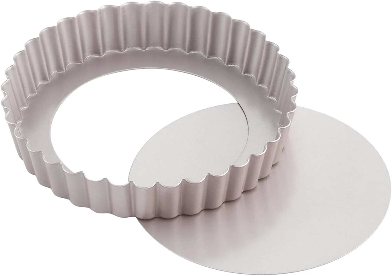 Fine Chefmade Tart Pan 7-Inch with Removable Loose Bottom Non-Stick Round Quiche Bakeware for Oven and Instant Pot Baking Champagne Gold Easy-to-Use