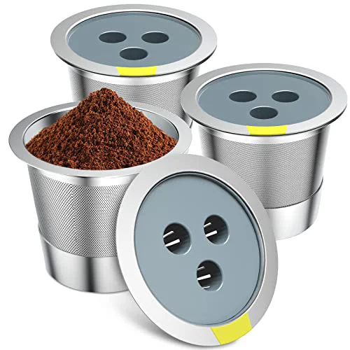 Casual Stainless Steel Reusable K Cups Compatible for Ninja Coffee Maker 3 Count Traditional