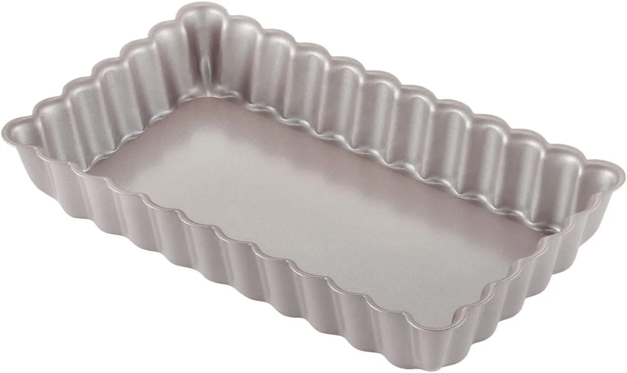 Organic Chefmade Tart Pan 7 Inch Non-Stick Quice Pan with Removable Loose Bottom for Oven Bake Champagne Gold Sustainable