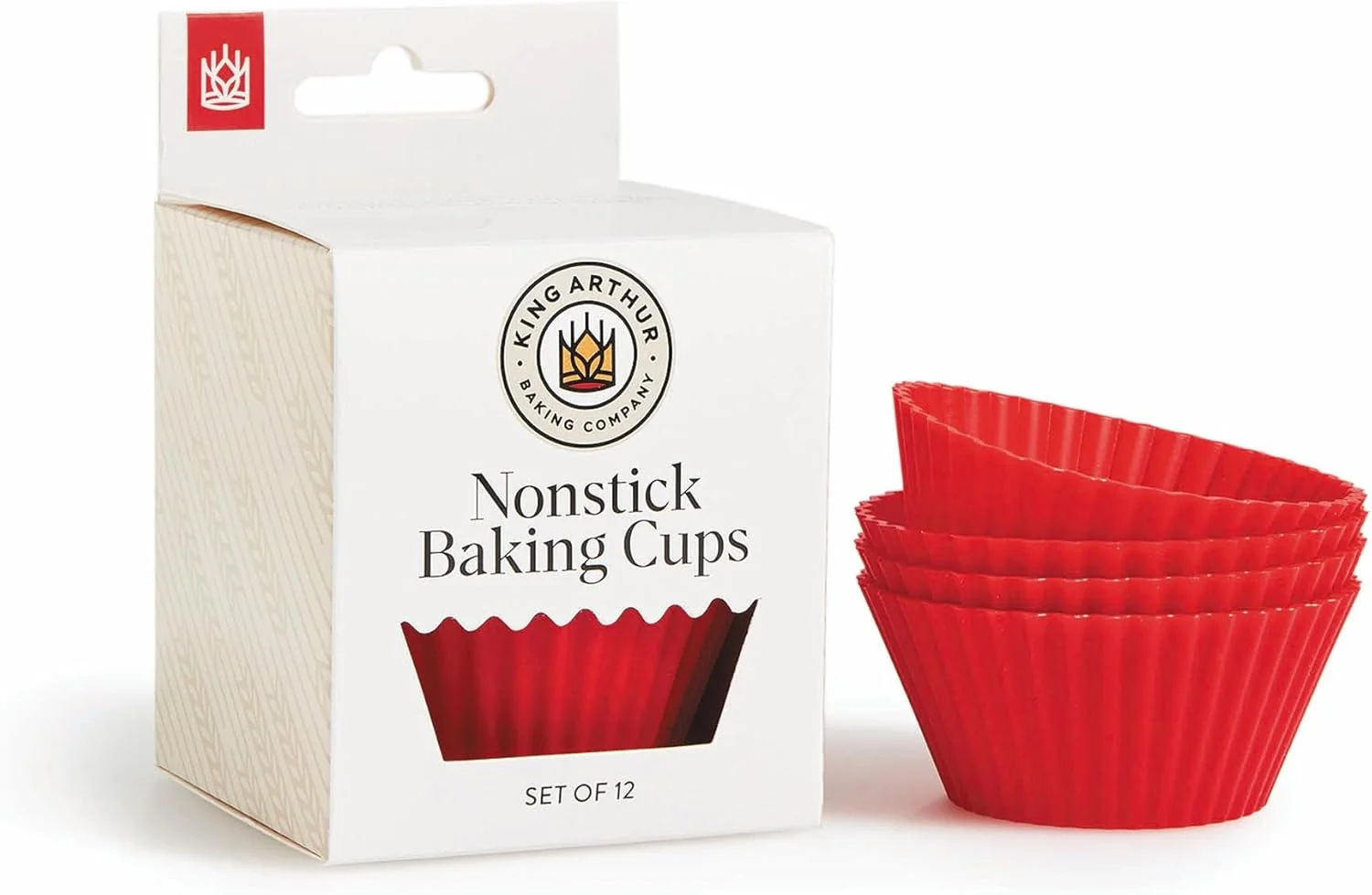 Specialty King Arthur Baking Company Non-Stick Silicone Muffin Cups High-Heat Safe Regular Size Set of 12 Clean