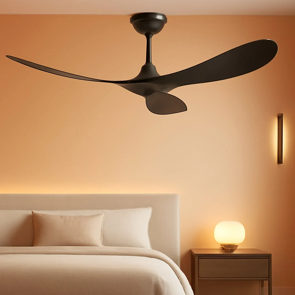 Smart Black Outdoor Ceiling Fan Featuring Remote Control Traditional