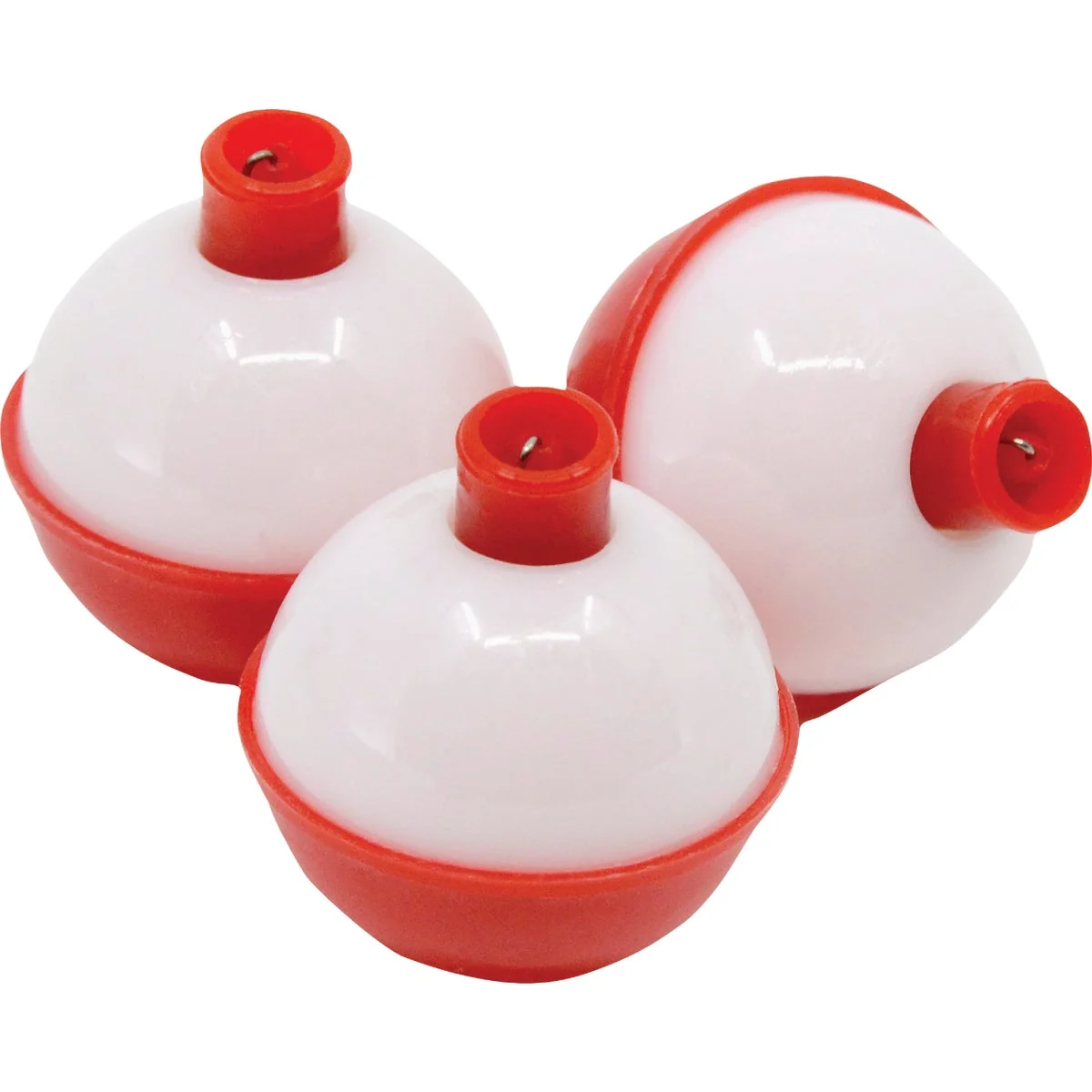 Natural Vanguard 3 4 In. Red White Push-Button Fishing Bobber Float 3-Pack Recyclable