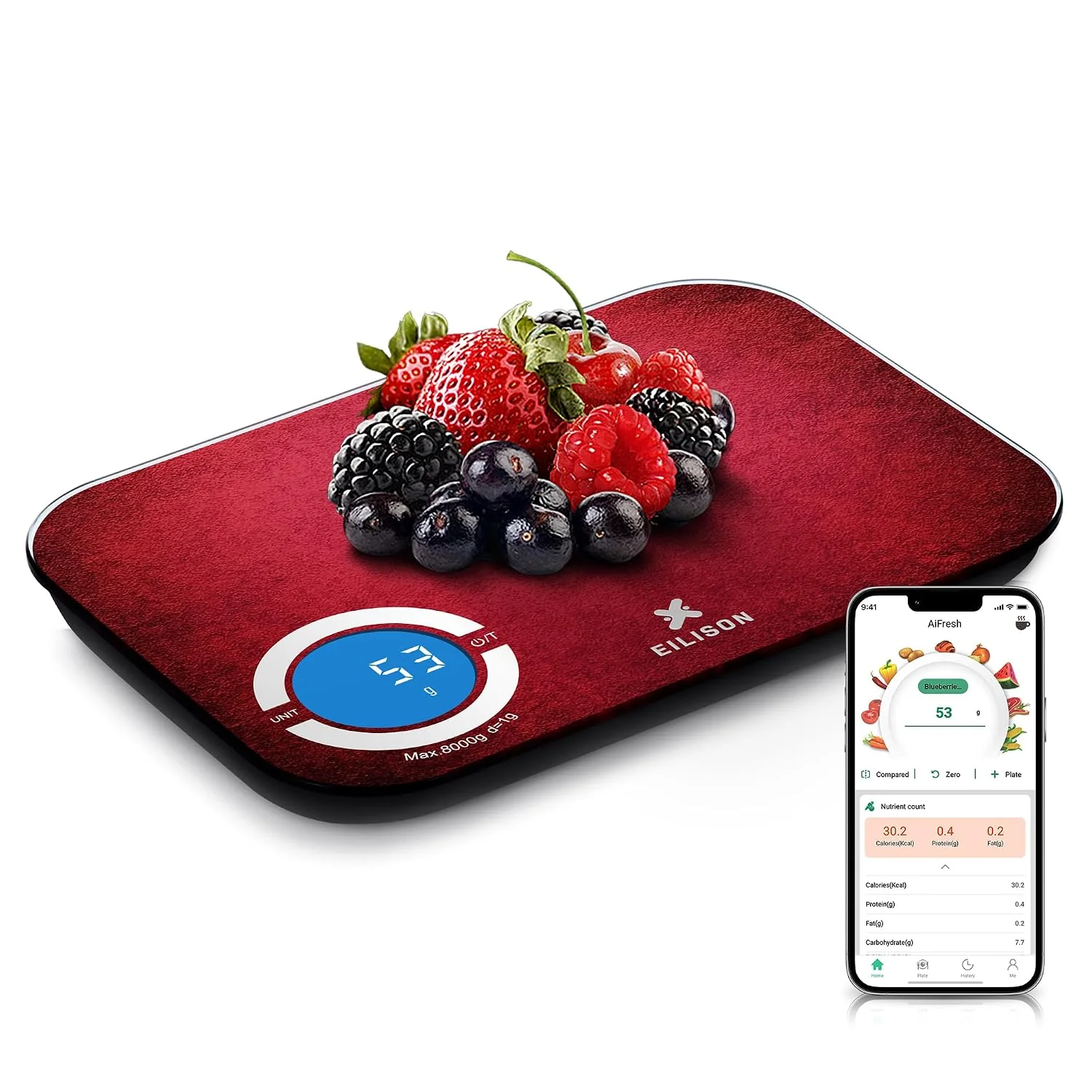 Proven EILISON Smart Kitchen Food Scale Bluetooth 8000g Cap Nutrition Calculator High-Grade