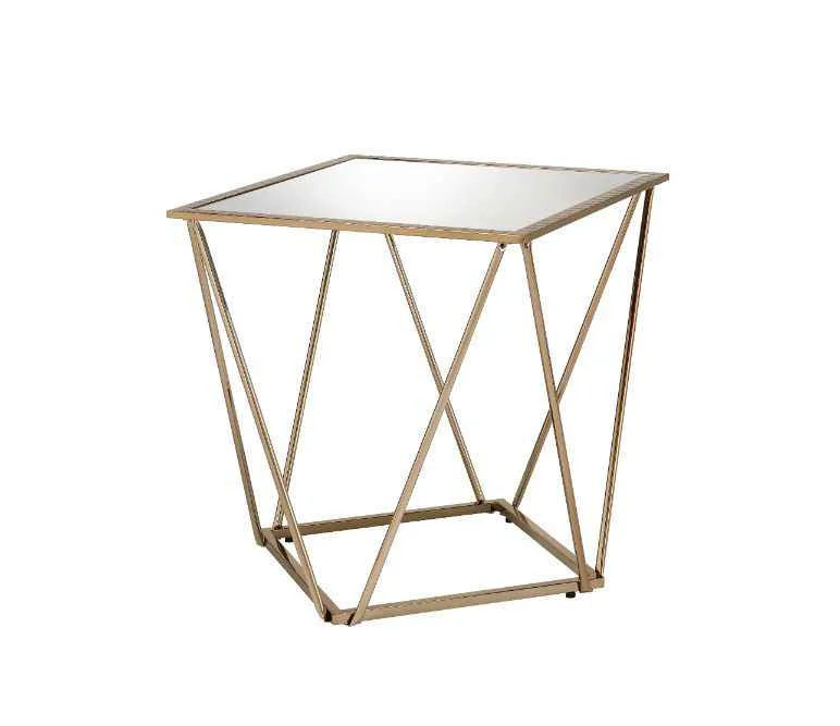 Refined Fogya - End Table - Mirrored Champagne Gold Smooth