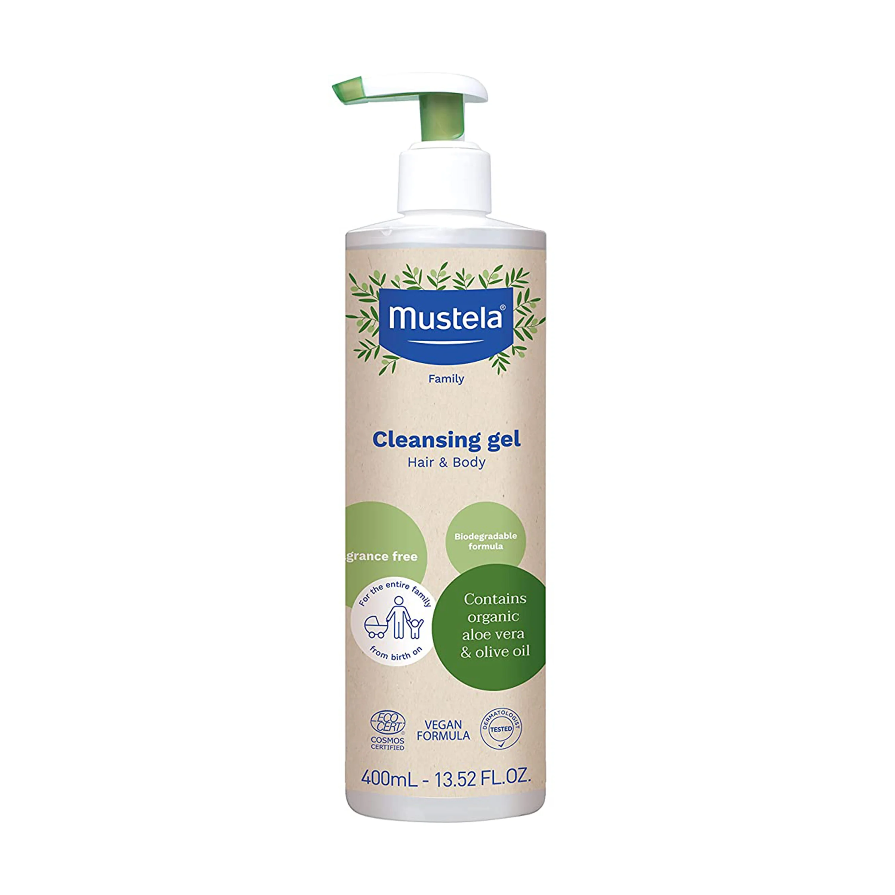 Lightweight Mustela Organic Cleansing Gel - For Hair Body Genuine