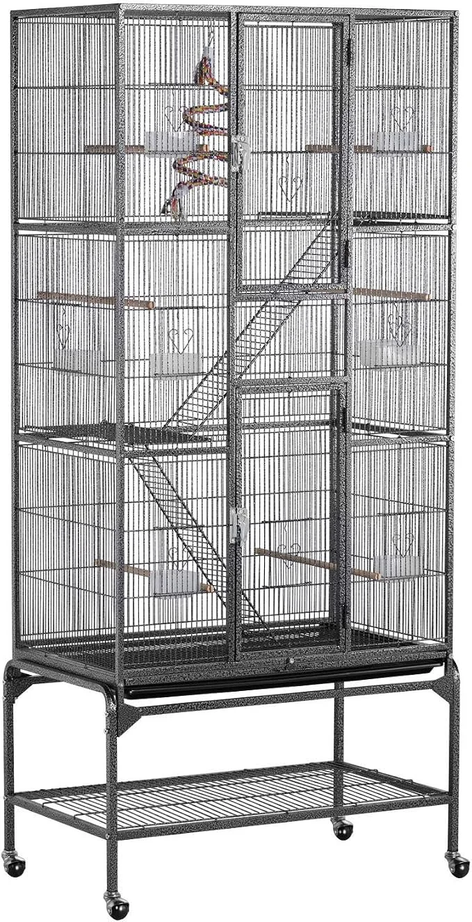 Verified Yaheetech 69-Inch Extra Large Wrought Iron 3 Levels Ferret Chinchilla Sugar Fast