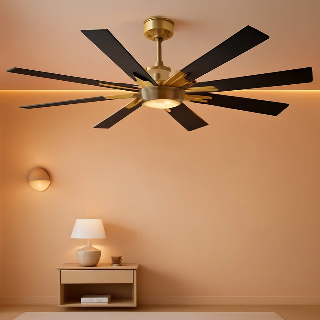 Effective 60 Inch Gold Farmhouse Ceiling Fan Integrated Lighting Prestigious