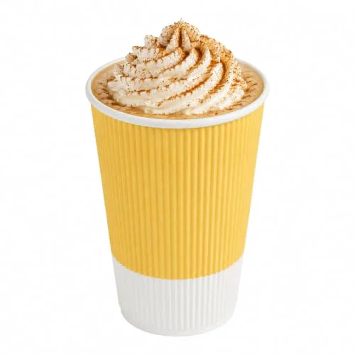 Exceptional Ripple Wall Coffee Cups 500 Count 16 Ounce Insulated Light Yellow Paper Cups Sophisticated