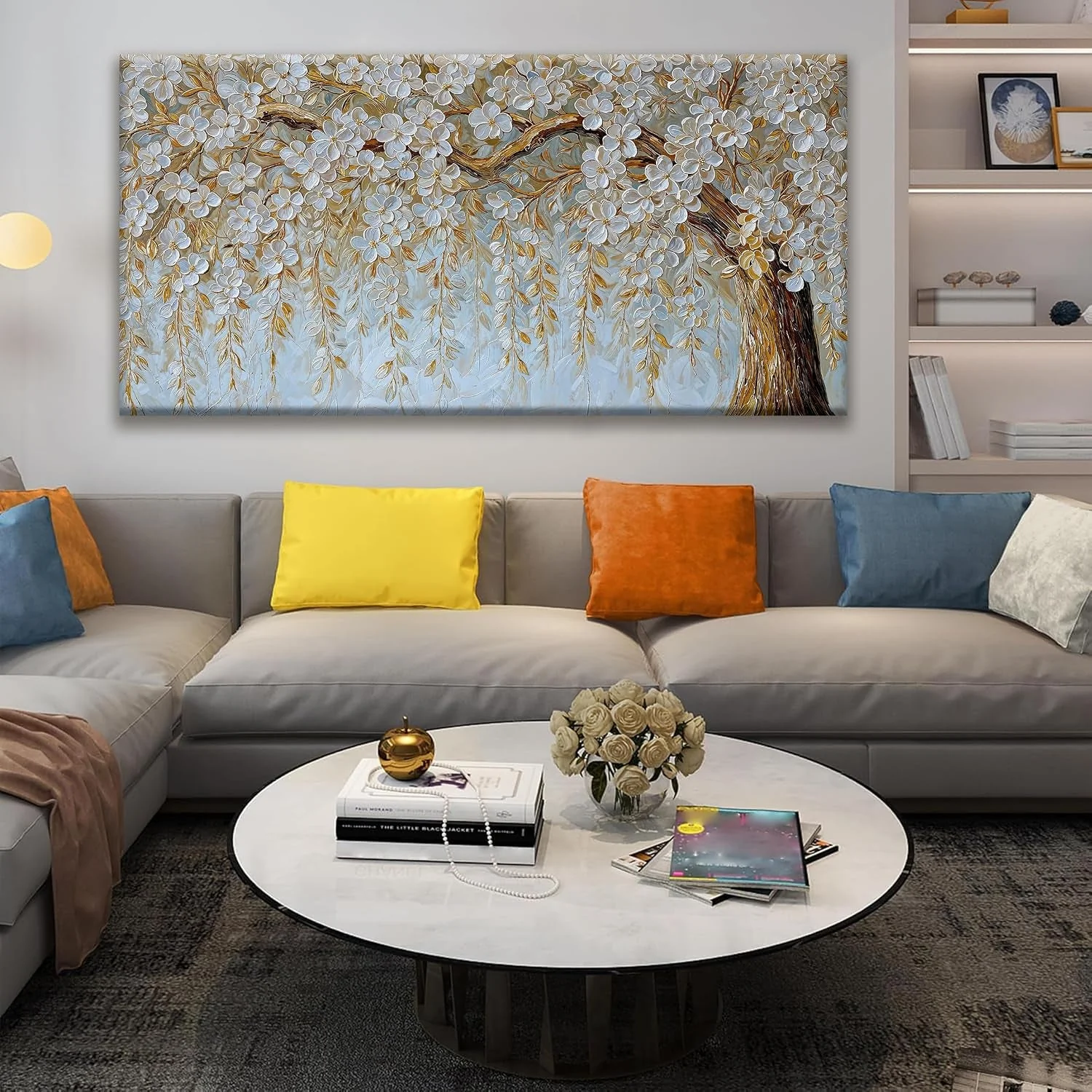 Easy-to-Use Luxurious Ivory Textured Canvas Wall Art 29x58Inches Unique
