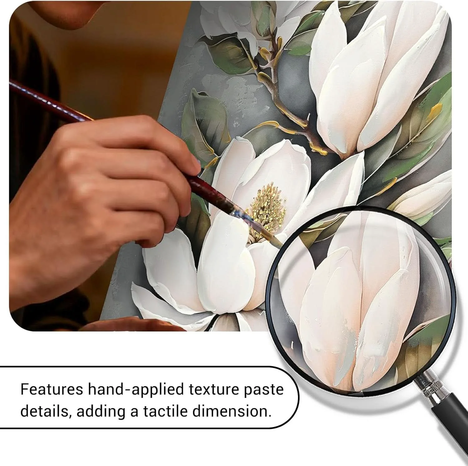 Elite White Flower Canvas Wall Art Ready To Hang 24x32 Inches Next-Generation