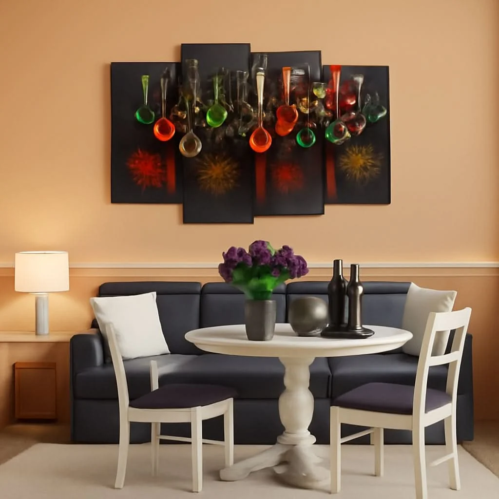 Fast 4 Piece Spice Spoon Canvas Art Set For Kitchen Wall Decor Responsible