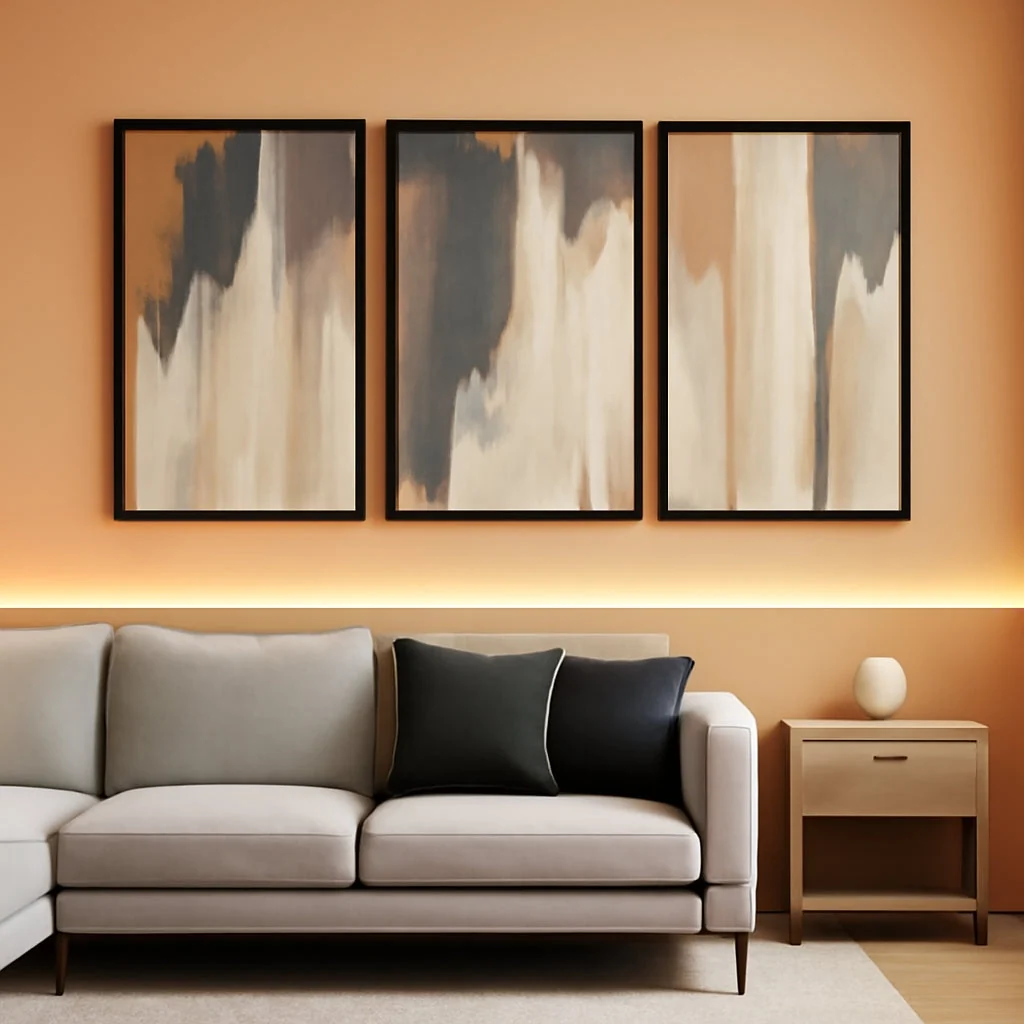 Carefully Designed Gray Beige AbstractExpressionist Canvas Wall Art Size16x24 Reusable