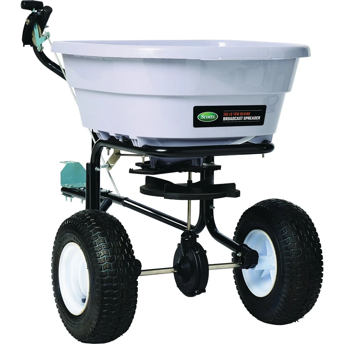 Pure Scotts 100 Lb. 100 000 Sq. Ft. Tow-Behind Broadcast Spreader Durable