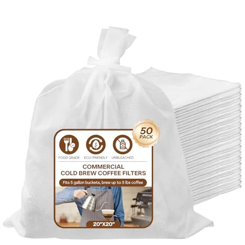 Trendy 50Pcs Commercial Cold Brew Coffee Filters for 5 Gallon Buckets 50 Count Optimized