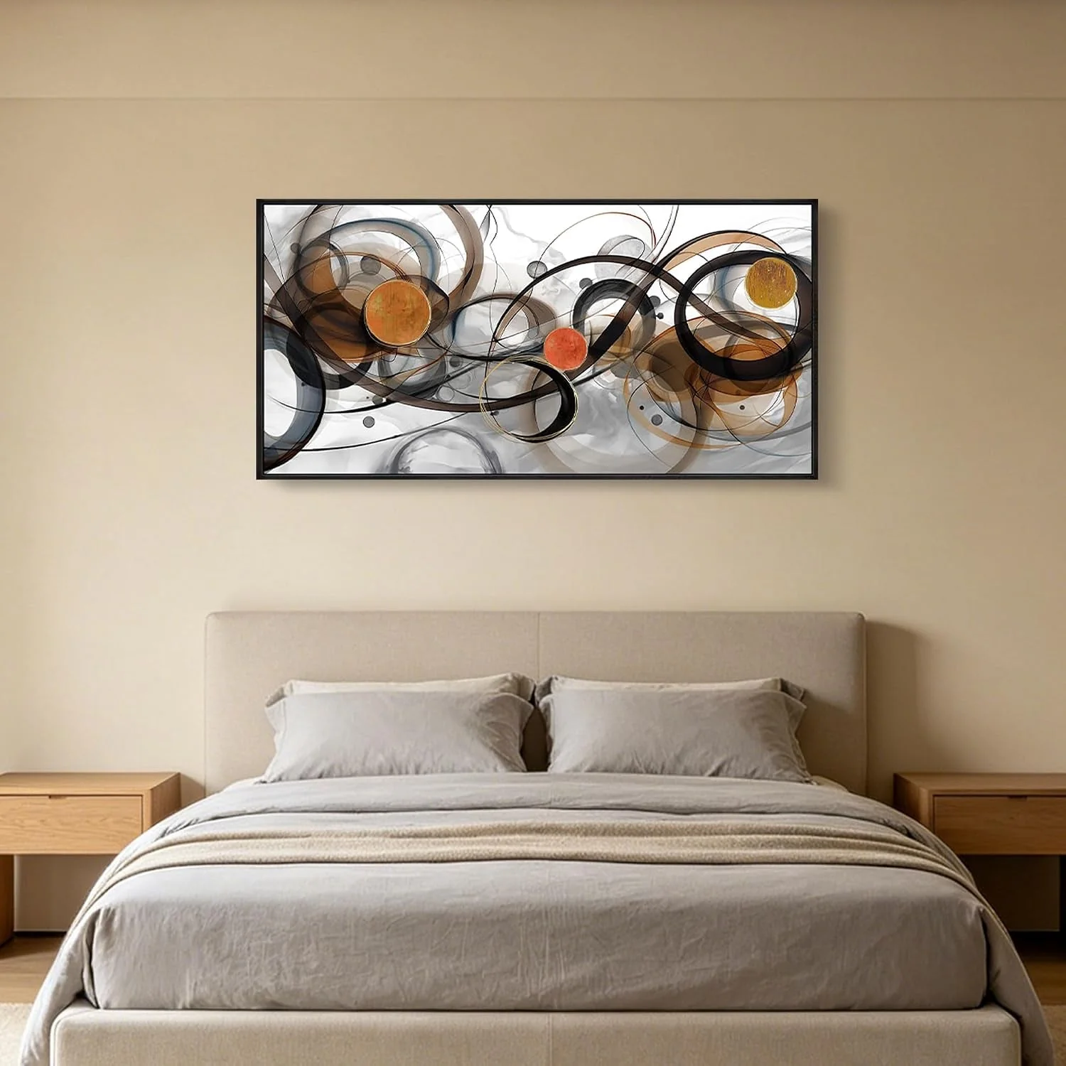 Certified Charcoal Brown Abstract Wall Art Canvas 40X20 Inches Next-Generation