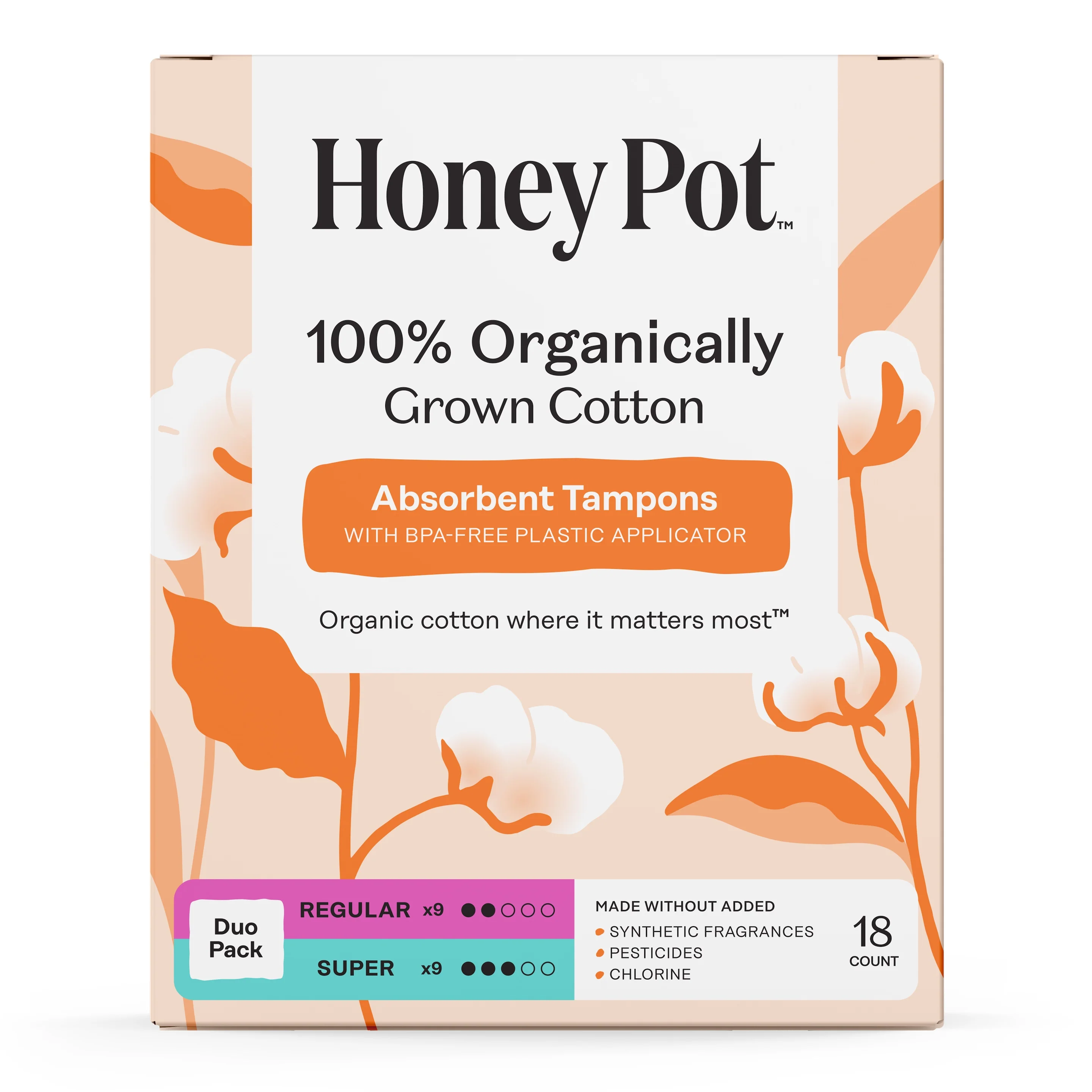 Exceptional HoneyPot Tampons Duo Pack - Regular Super Lightweight