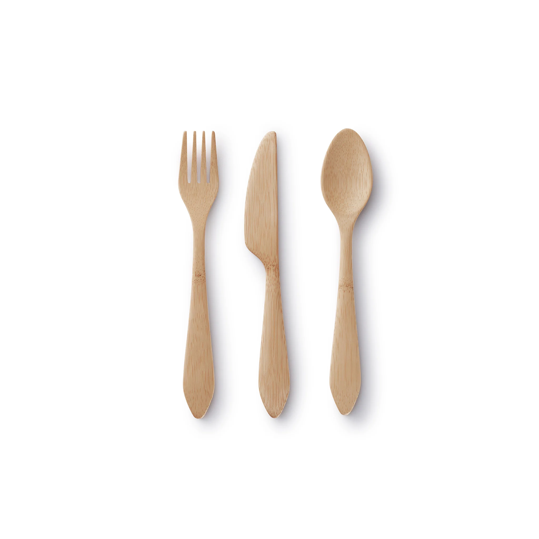Specialty Bambu Reusable Bamboo Spoon Knife Fork Set Convenient