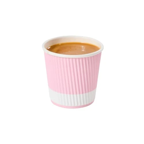 Innovative Ripple Wall Coffee Cups 500 Count 4 Ounce Insulated Light Pink Paper Cups Responsible