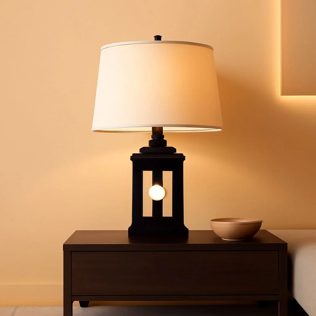 Recyclable Retro Black Table Lamps Set With Touch Control And USB Ports Breathable