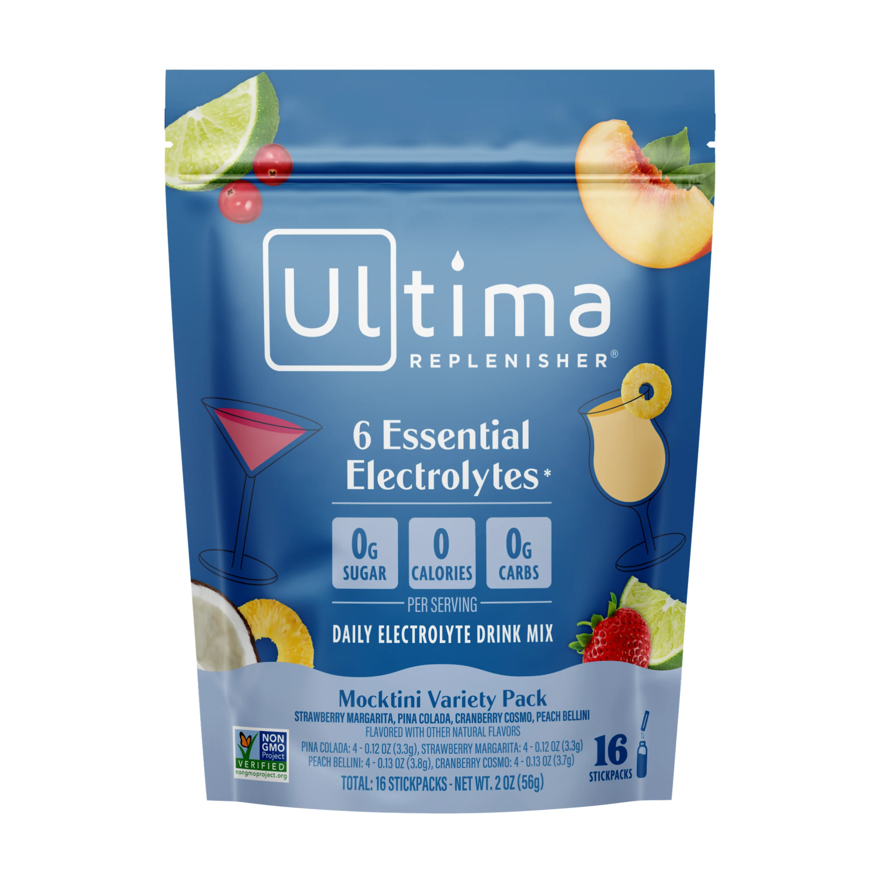Traditional Ultima Replenisher Hydration Electrolyte Pouch - Mocktini Drink Mix Variety Pack Superior