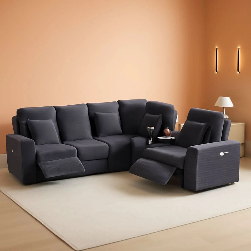 Superior Grey Premium Power Recliner Modular Sectional Sofa Environmentally Friendly