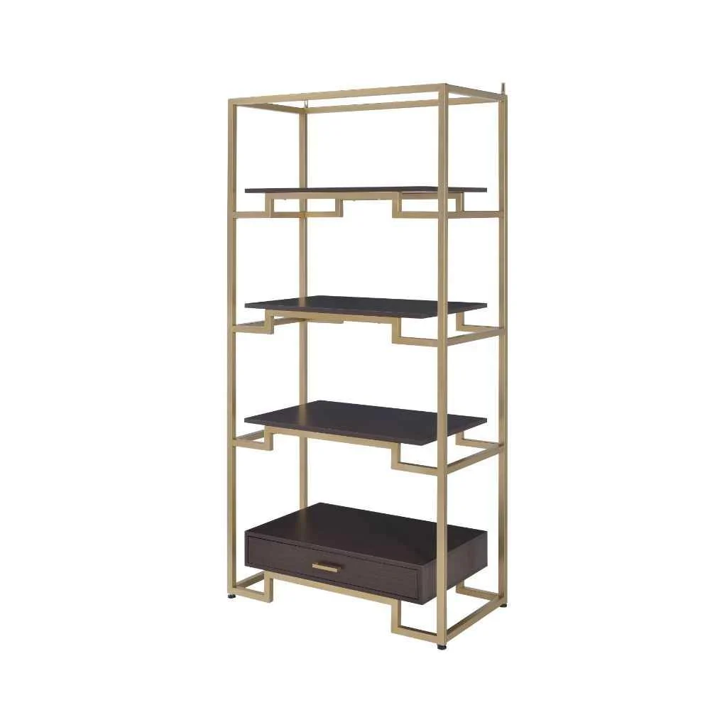 Practical Yumia - Bookshelf - Gold Walnut Long-Lasting