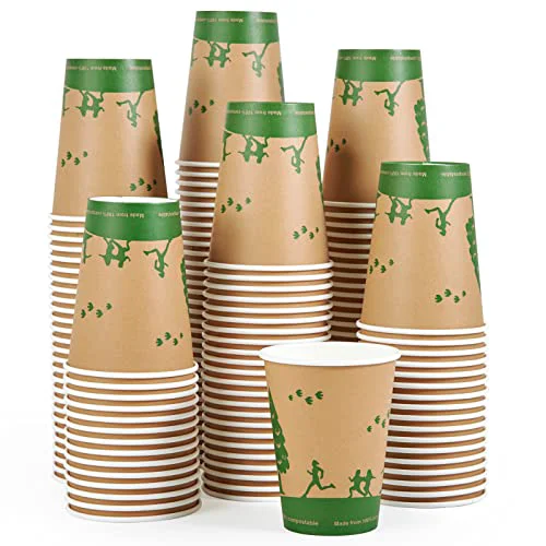Genuine 12 oz Compostable Paper Coffee Cups with PLA Lined 240 Count Selected