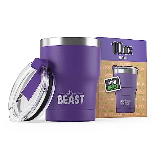 Safe Beast 10 oz Tumbler Stainless Steel Vacuum Insulated Coffee Ice Cup Double Wall Travel Flask Crafted