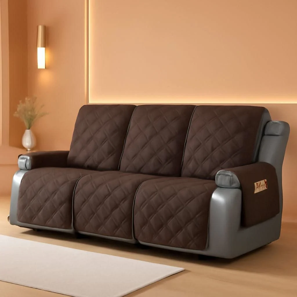 First-Class Waterproof Three Seater Recliner Sofa Cover Chocolate Safe