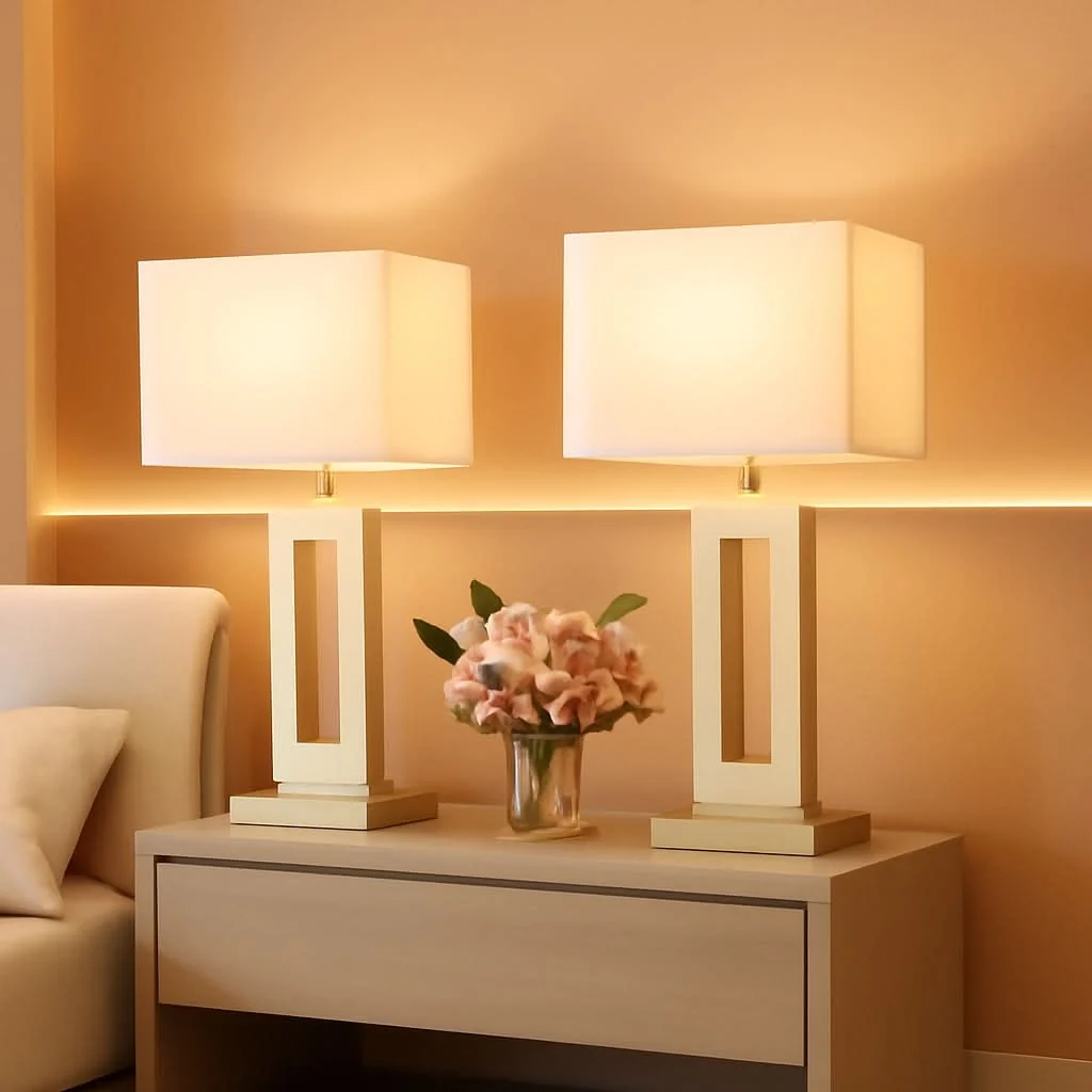 Practical Lux urious Gold Table Lamps Fo rNight stand USBC Dimmable Secure