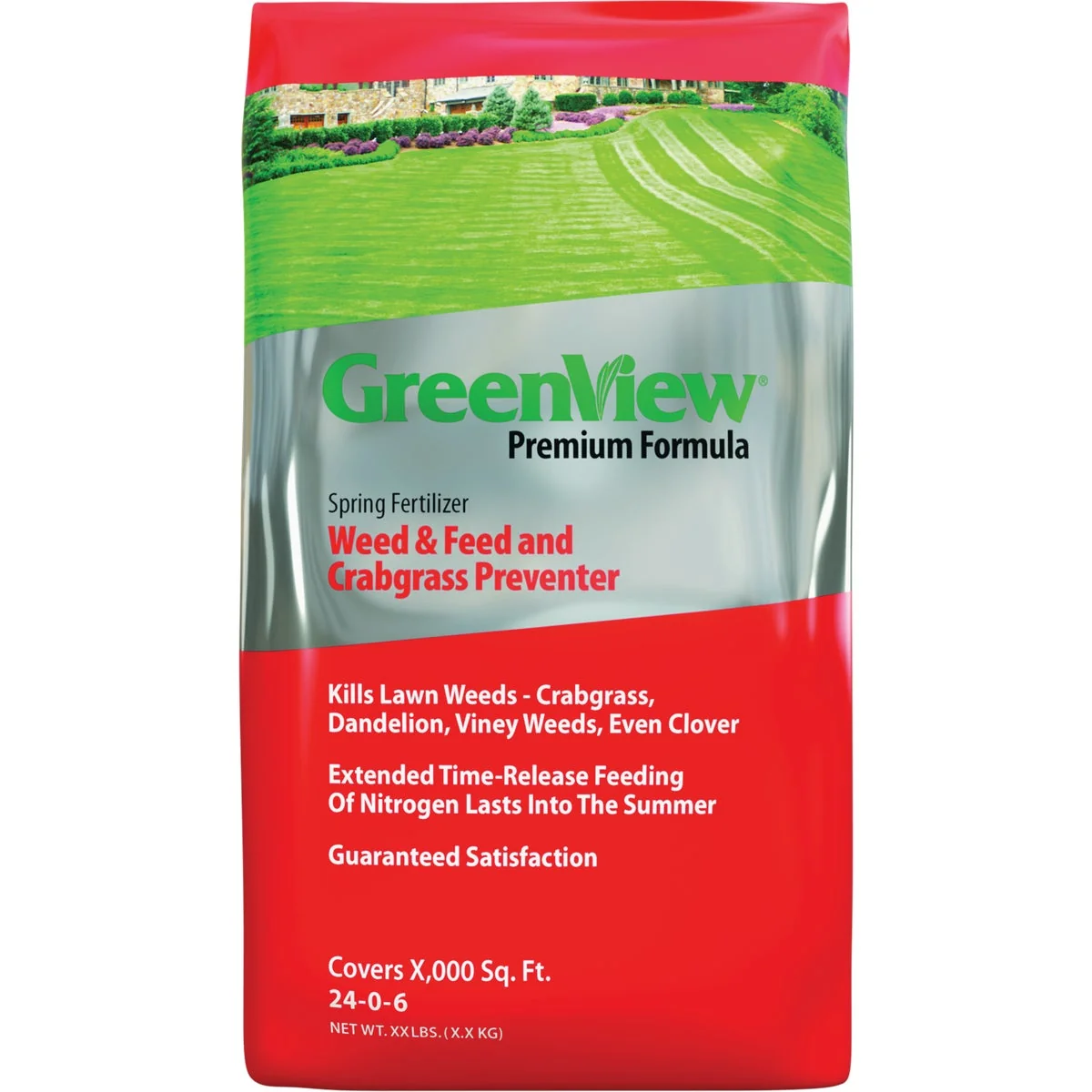 Safe GreenView Premium Formula 36 Lb. 24-0-6 Spring Weed Feed and Crabgrass Preventer Clean
