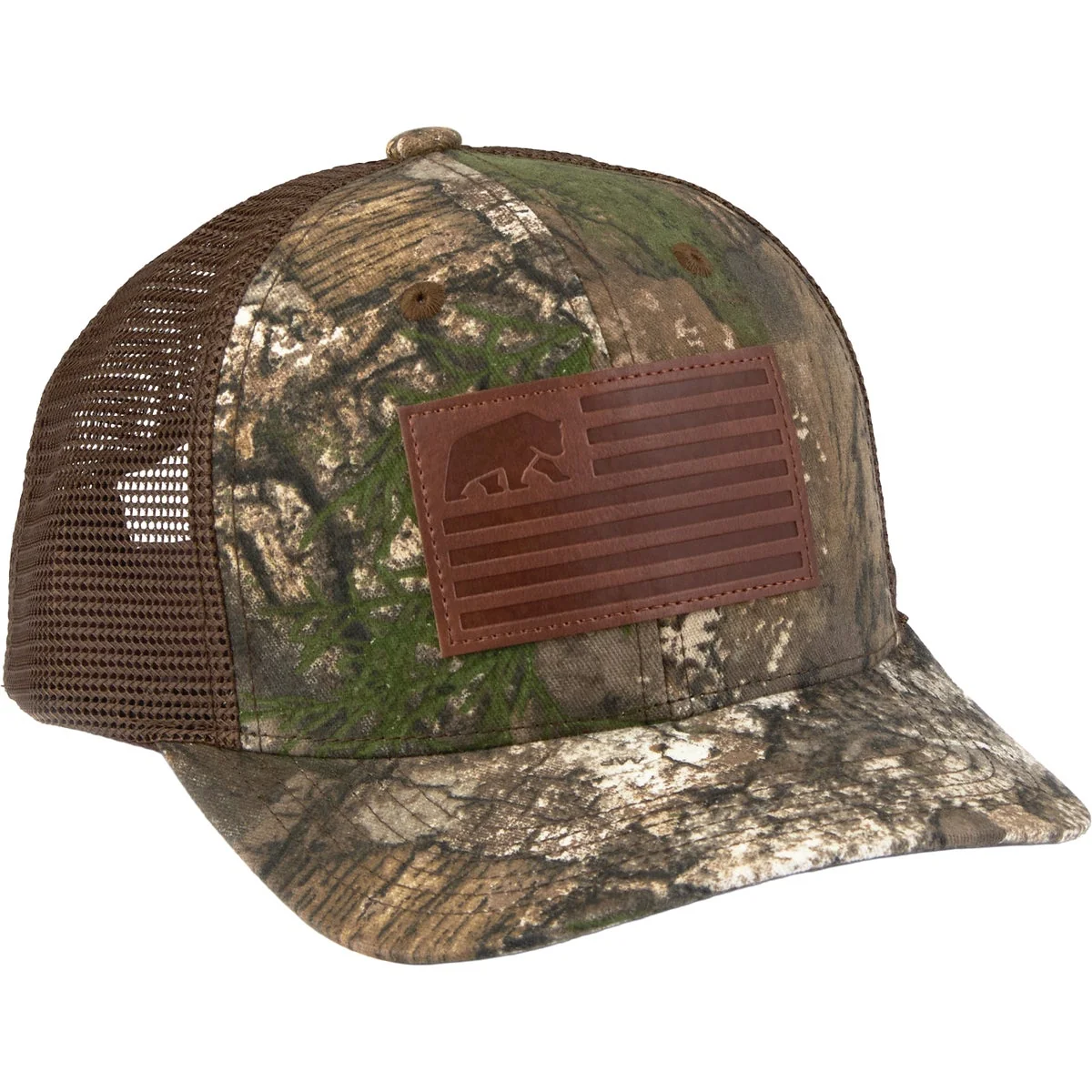 Enhanced Berne Flag Patch Mesh-Back Camo Cap Authentic