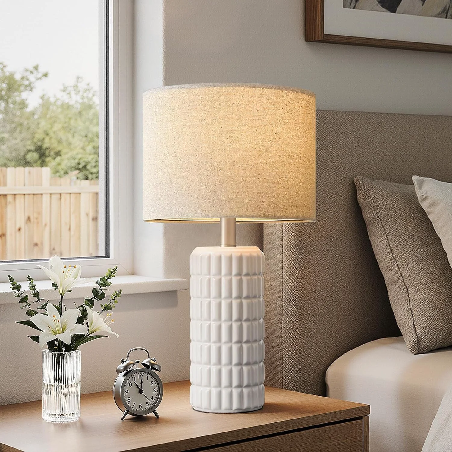 Effective 23 Inch Beige Ceramic Porcelain Table Lamps Set Of Two Specialty